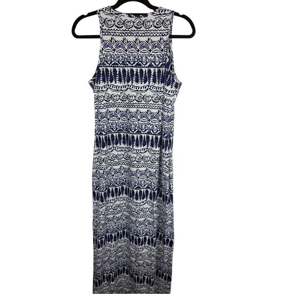 J. McLaughlin Blue / White Pattern Maxi Dress- Size M - Picture 7 of 10
